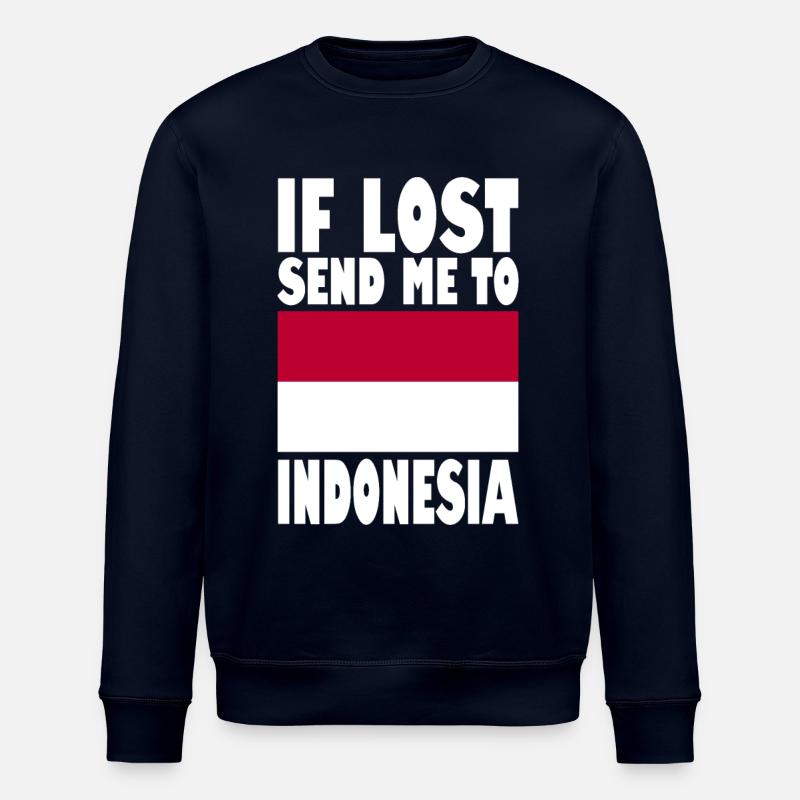 Indonesia Flag Saying - Stanley/Stella ROLLER Unisex Organic Sweatshirt - navy