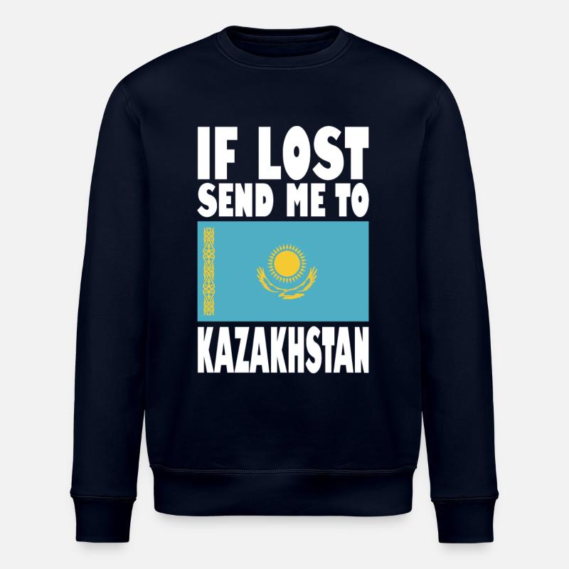 Kazakhstan Flag Saying - Stanley/Stella ROLLER Unisex Organic Sweatshirt - navy