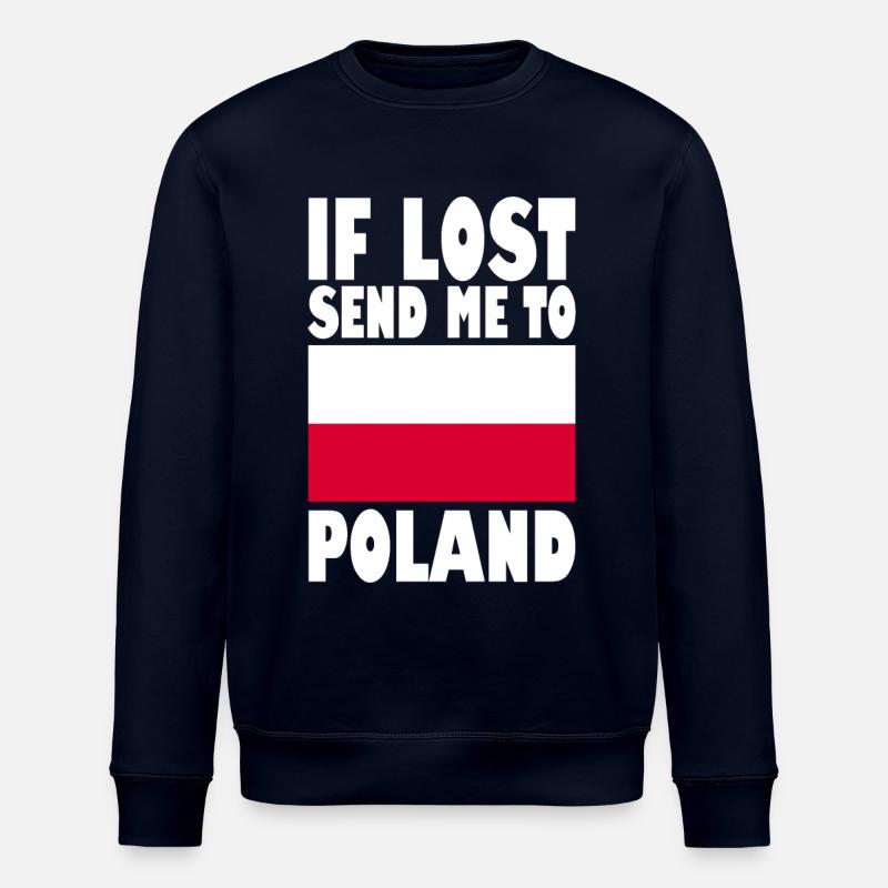 Poland Flag Slogan - Stanley/Stella ROLLER Unisex Organic Sweatshirt - navy