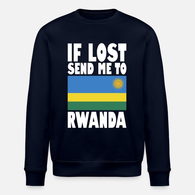 Rwanda Flag Saying - Stanley/Stella ROLLER Unisex Organic Sweatshirt - navy
