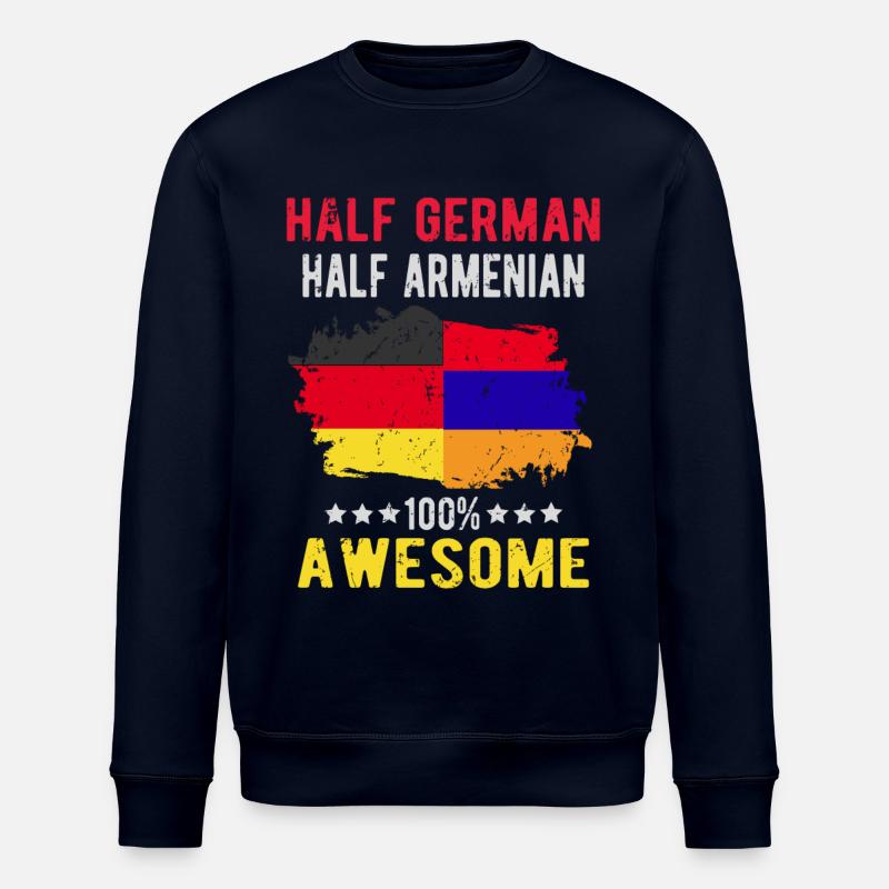Half German Half Armenian - Stanley/Stella ROLLER Unisex Organic Sweatshirt - navy