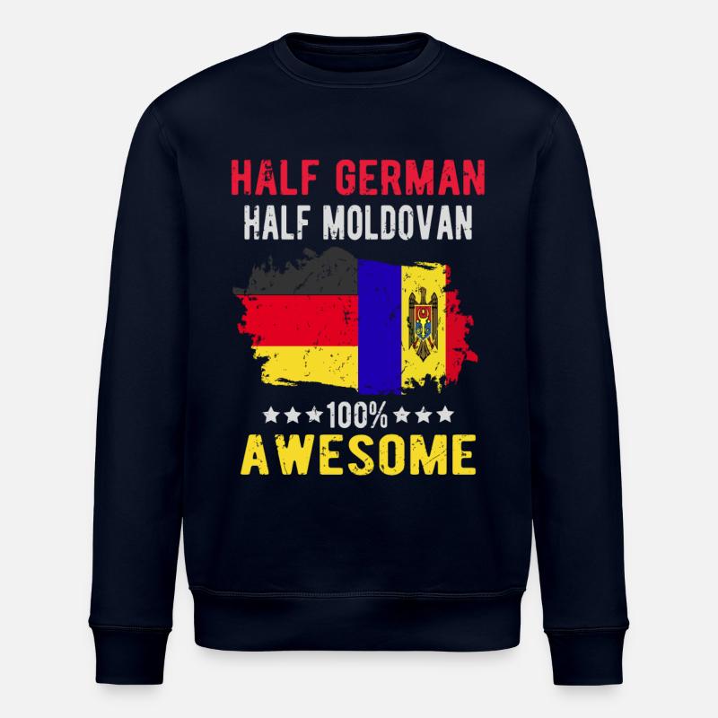 Half German Half Moldovan - Stanley/Stella ROLLER Unisex Organic Sweatshirt - navy