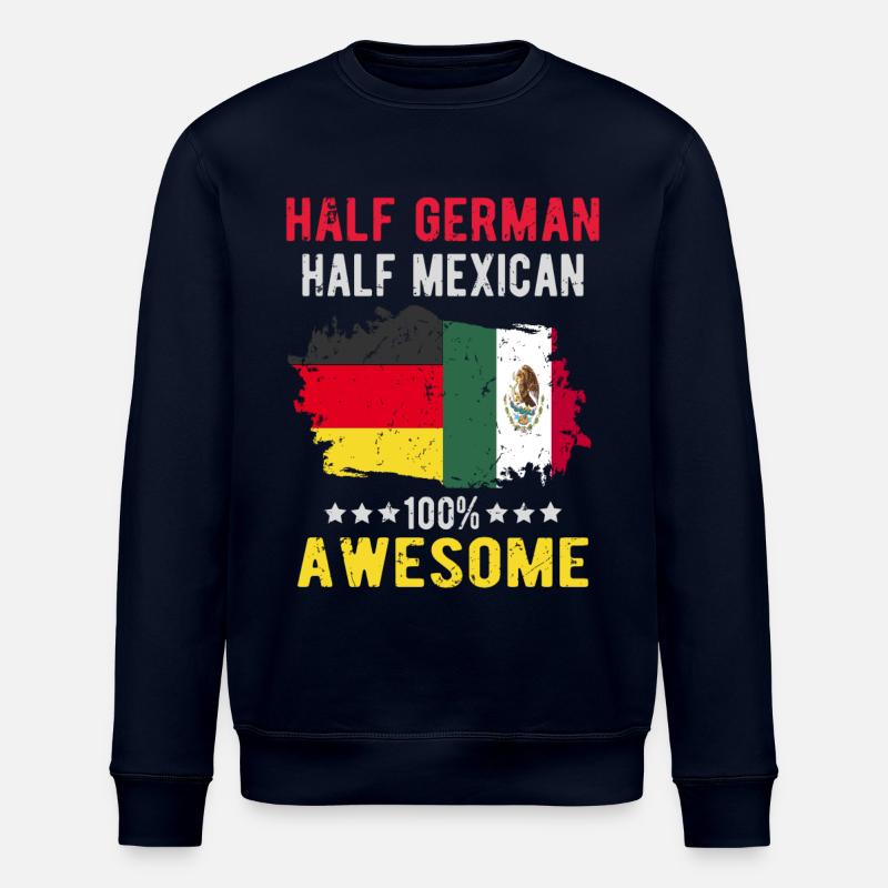 Halb Deutsch Halb Mexikaner - Stanley/Stella Unisex Bio-Sweatshirt ROLLER - Navy