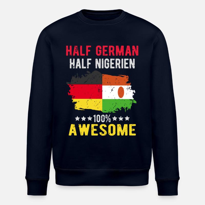 Half German Half Nigerien - Stanley/Stella ROLLER Unisex Organic Sweatshirt - navy