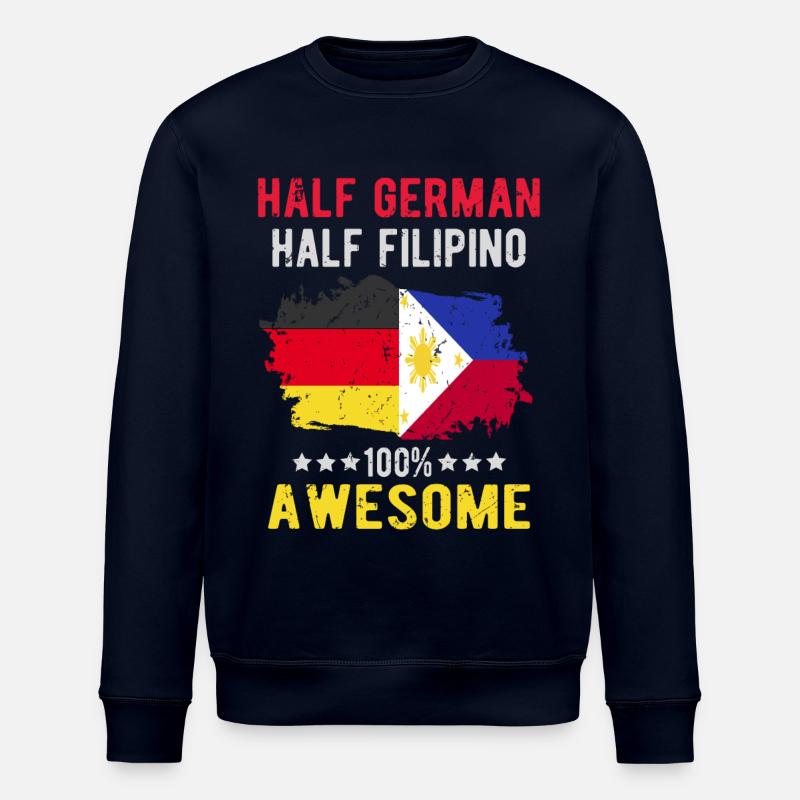Half German half Filipino - Stanley/Stella ROLLER Unisex Organic Sweatshirt - navy