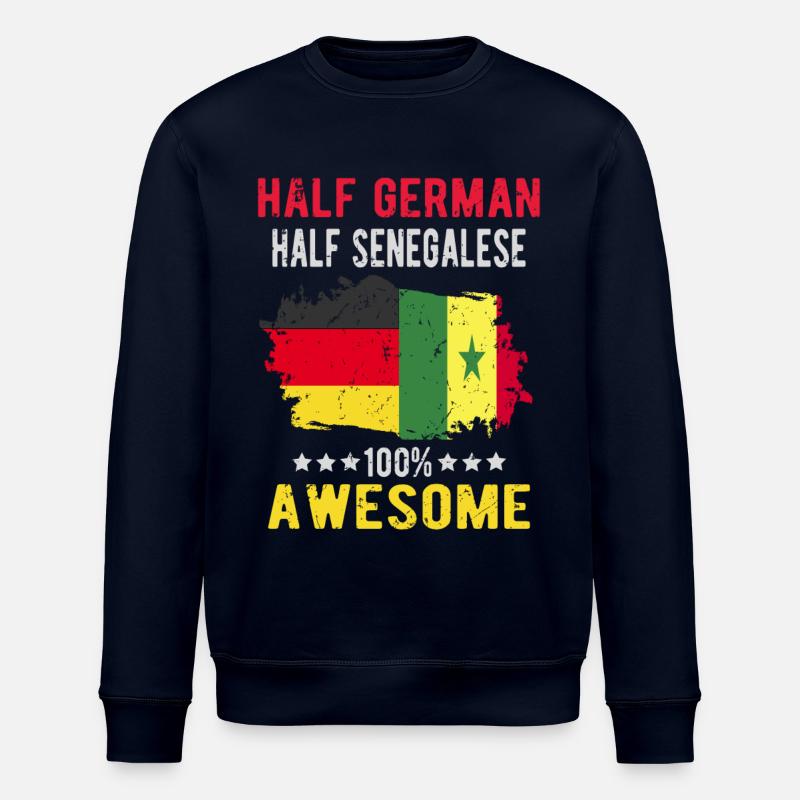 Half German half Senegalese - Stanley/Stella ROLLER Unisex Organic Sweatshirt - navy