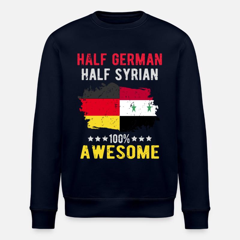Half German half Syrian - Stanley/Stella ROLLER Unisex Organic Sweatshirt - navy
