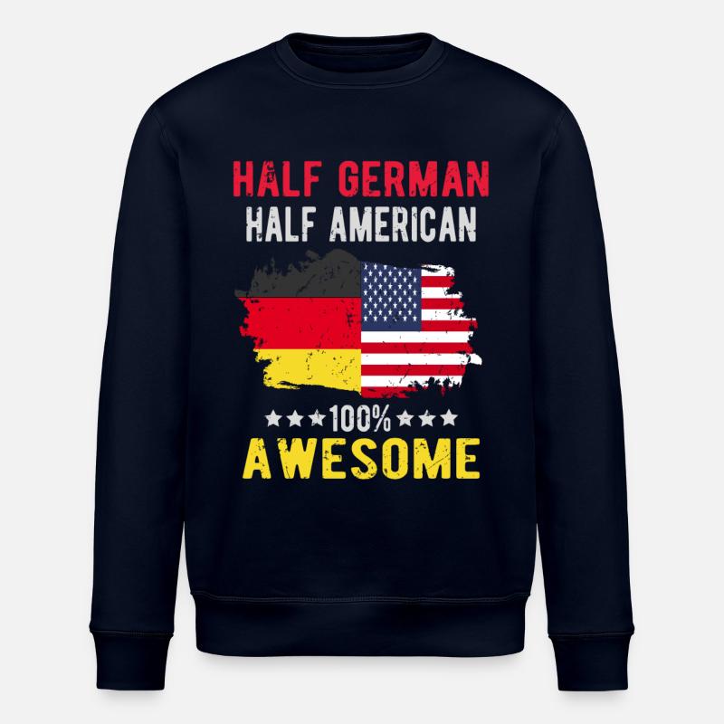 Half German half American - Stanley/Stella ROLLER Unisex Organic Sweatshirt - navy