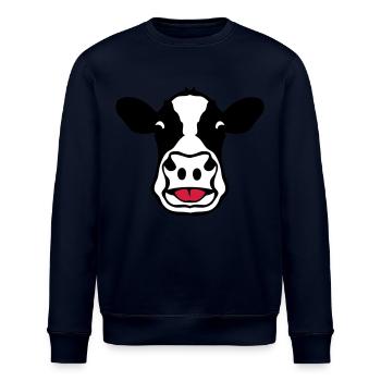 vache tire langue cow 18 - Sweat bio ROLLER Stanley/Stella Unisexe - marine - Devant - Nik (191cm)