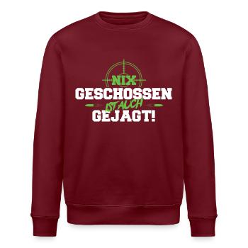Jagd nix geschossen - Stanley/Stella Unisex Bio-Sweatshirt ROLLER - Burgunderrot - Vorne - Nik (191cm)