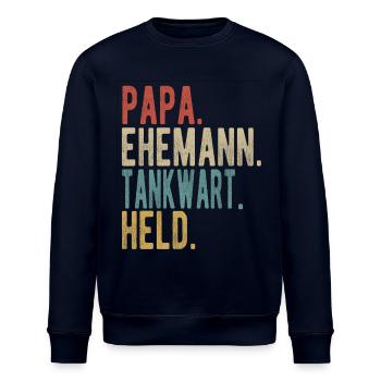 Tankwart Papa Ehemann Held - Stanley/Stella Unisex Bio-Sweatshirt ROLLER - Navy - Vorne - Nik (191cm)