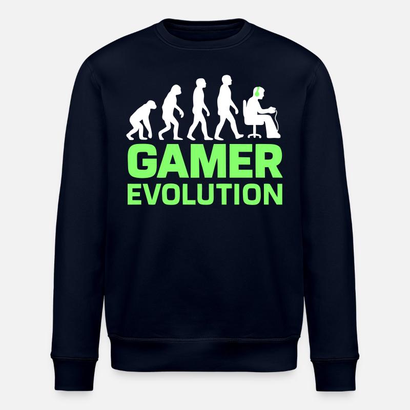 Gamer Evolution Gaming Geek - Stanley/Stella ROLLER Unisex Organic Sweatshirt - navy