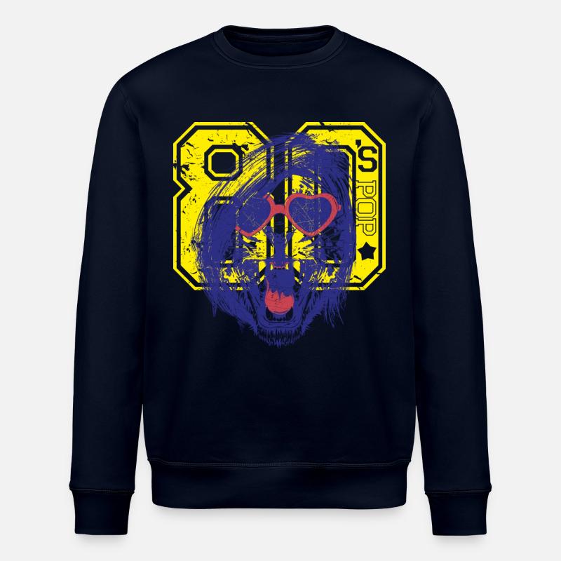 Leopard 80's - Sweat bio ROLLER Stanley/Stella Unisexe - marine