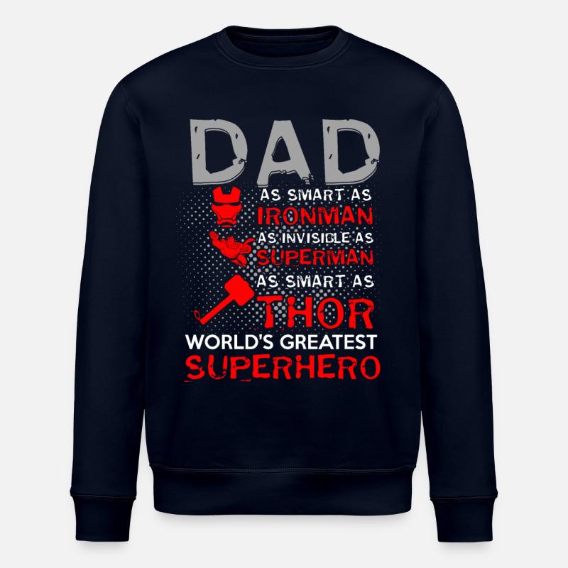 Design DAD SUPER HERO - Sweat bio ROLLER Stanley/Stella Unisexe - marine