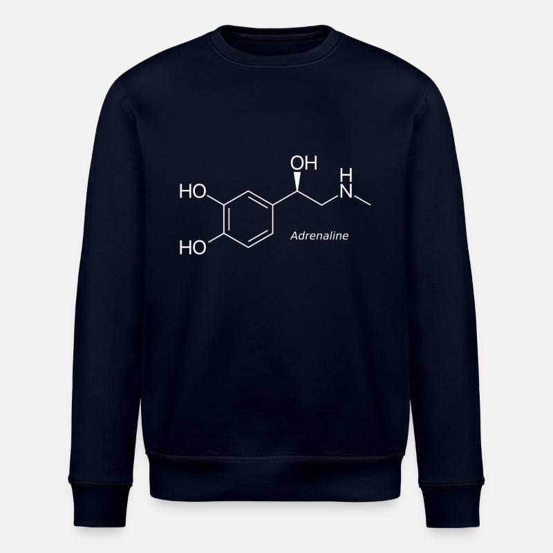 Adrenaline molecule - white by name - Stanley/Stella ROLLER Unisex Organic Sweatshirt - navy
