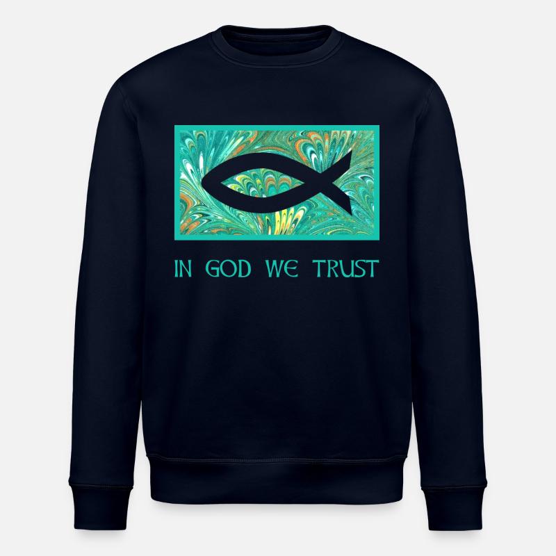 fisch ichthys e 71 - Stanley/Stella ROLLER Unisex Organic Sweatshirt - navy