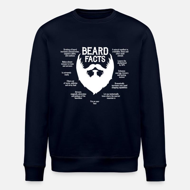 Beard Facts (blanc) - Sweat bio ROLLER Stanley/Stella Unisexe - marine