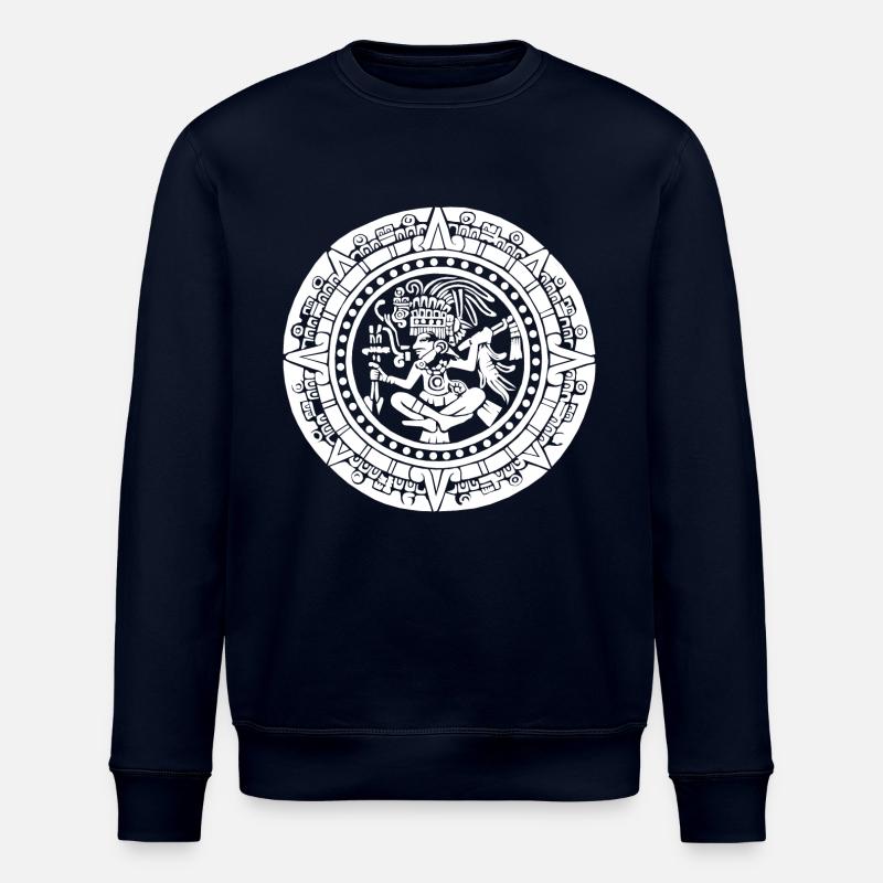Mayan Calendar - White - Stanley/Stella ROLLER Unisex Organic Sweatshirt - navy