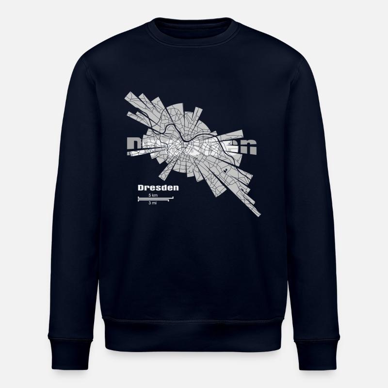 Dresden Map - Stanley/Stella ROLLER Unisex Organic Sweatshirt - navy