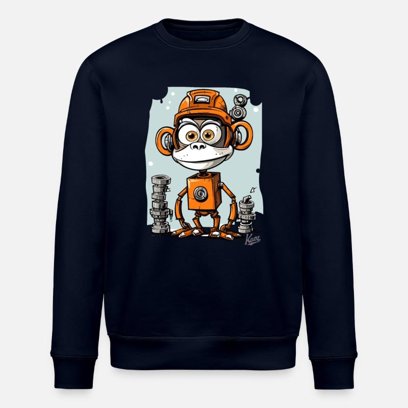 Le singe-robot drôle et funky - Sweat bio ROLLER Stanley/Stella Unisexe - marine