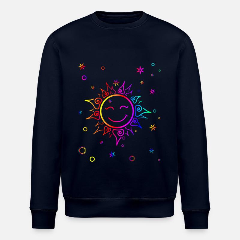 lächelnde Sonne Farbverlauf Regenbogen - Stanley/Stella Unisex Bio-Sweatshirt ROLLER - Navy