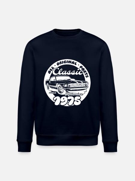 50. Geburtstag - Klassiker Musclecar 09/1975 - Stanley/Stella Unisex Bio-Sweatshirt ROLLER - Navy
