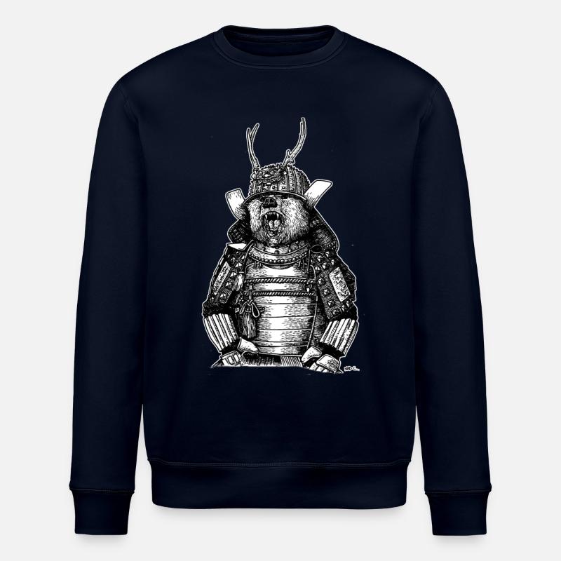 SAMOURAI BEAR - Stanley/Stella ROLLER Unisex Organic Sweatshirt - navy