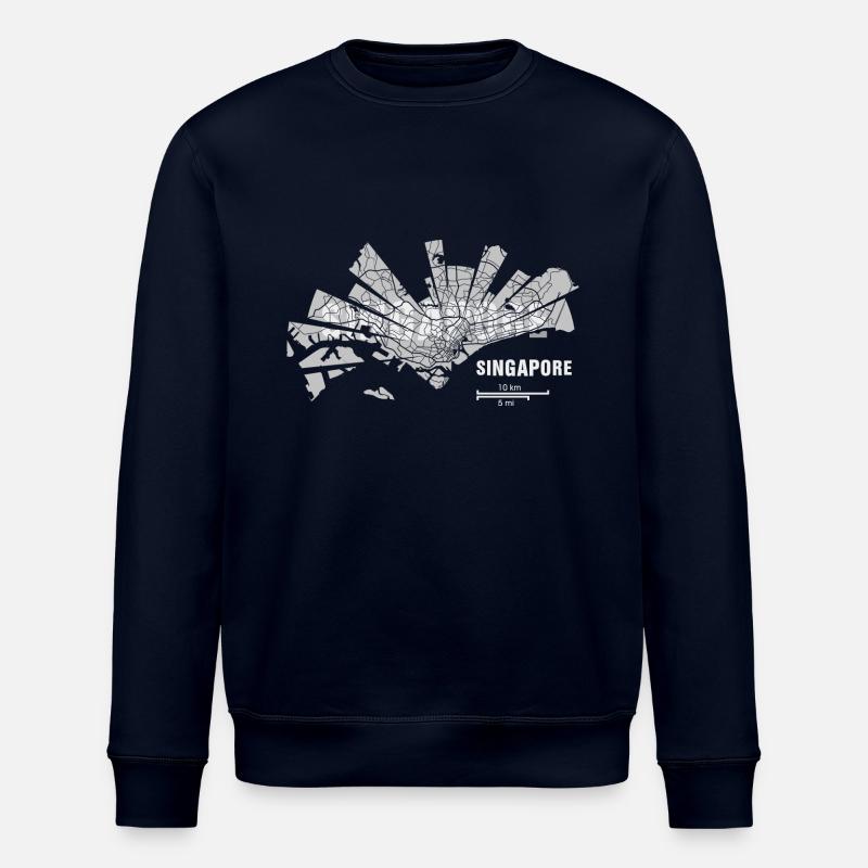Singapore Karte - Stanley/Stella Unisex Bio-Sweatshirt ROLLER - Navy
