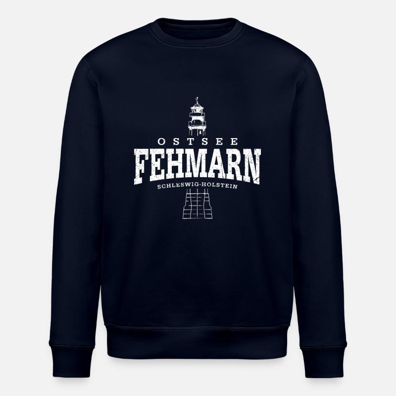 Fehmarn Baltic Sea (white oldstyle) - Stanley/Stella ROLLER Unisex Organic Sweatshirt - navy