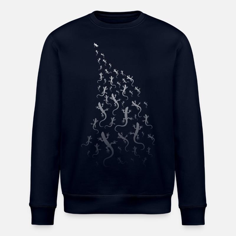 Gecko vs Dragonfly - Stanley/Stella ROLLER Unisex Organic Sweatshirt - navy