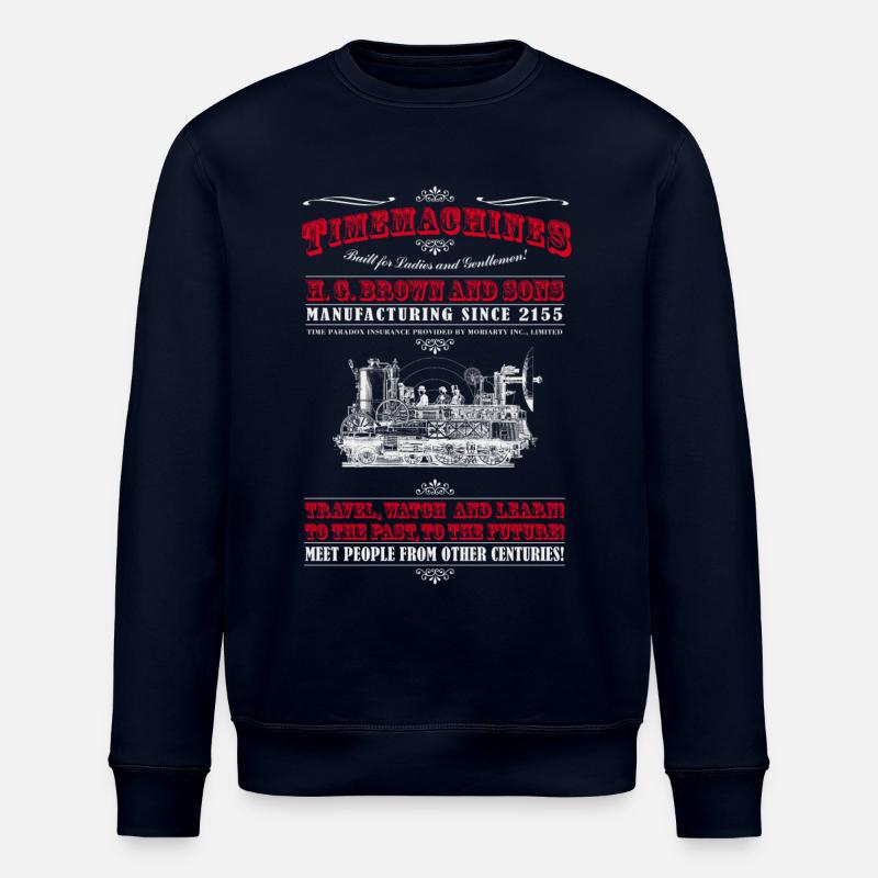 Time Machines (light) - Stanley/Stella ROLLER Unisex Organic Sweatshirt - navy