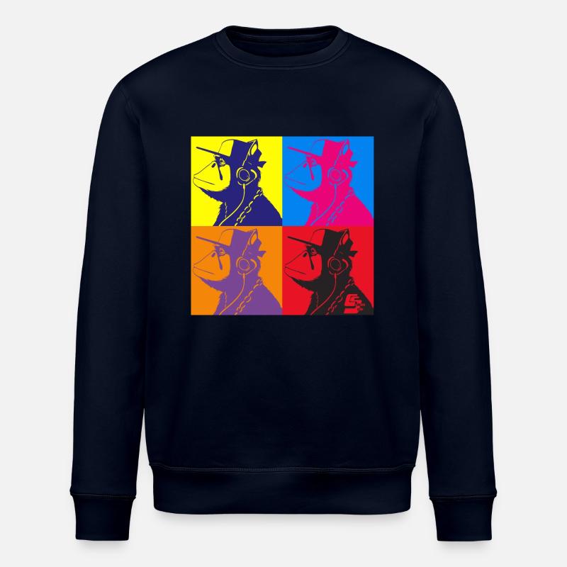 Monkey Warhol by CustomStyle - Stanley/Stella ROLLER Unisex Organic Sweatshirt - navy