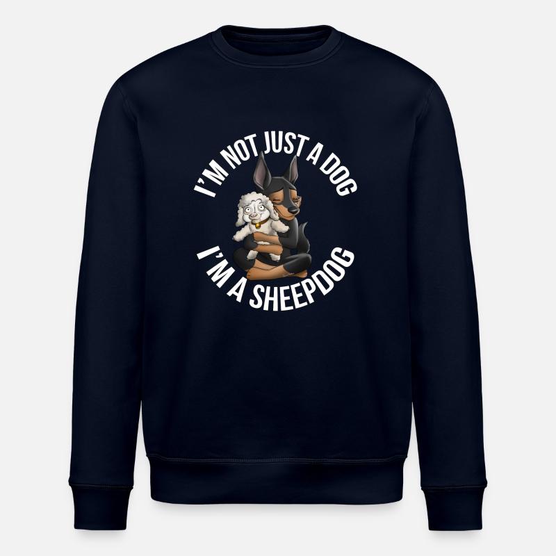 Kelpie Sheep Black Fire - Stanley/Stella ROLLER Unisex Organic Sweatshirt - navy