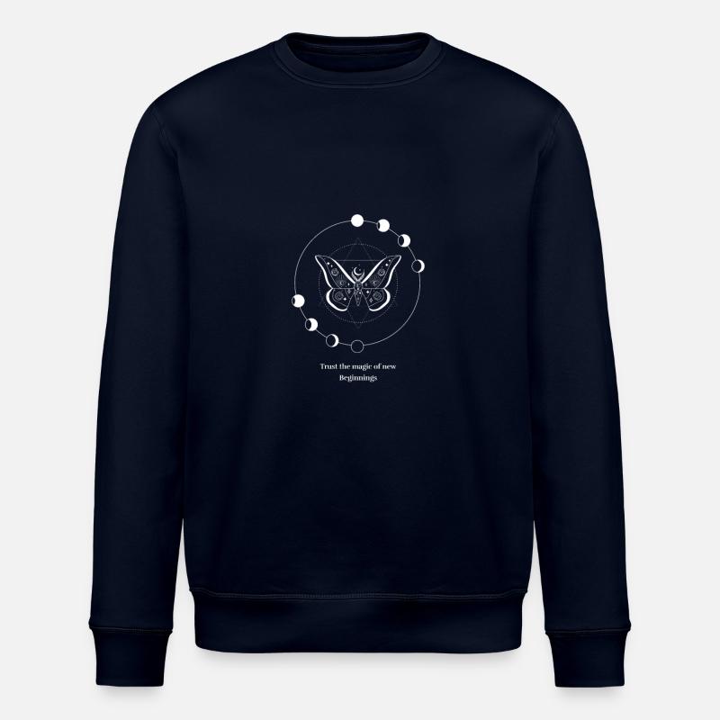 Bordered butterfly - Stanley/Stella ROLLER Unisex Organic Sweatshirt - navy