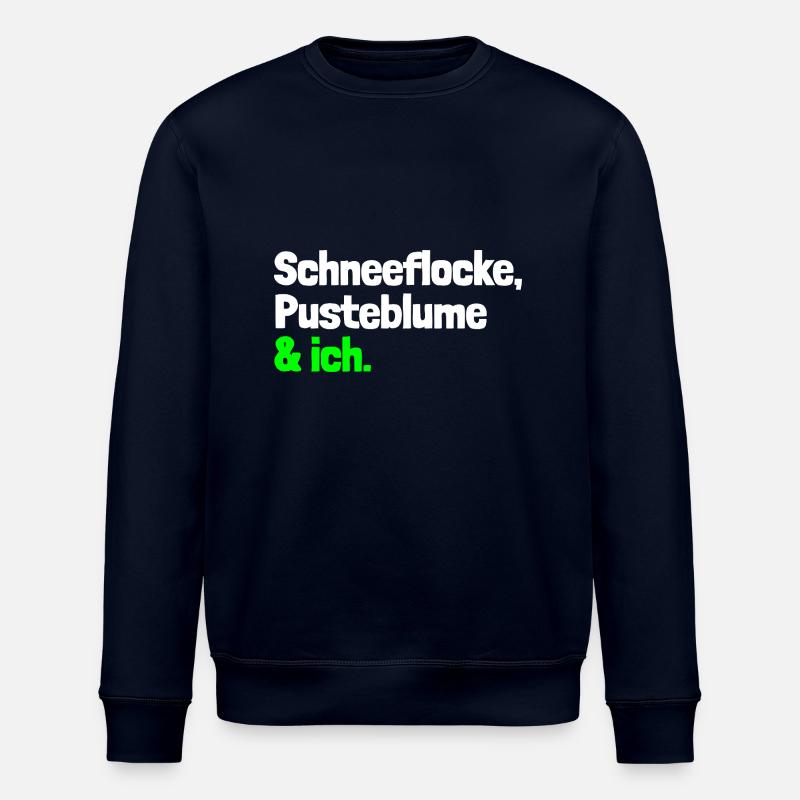 Spruch "Schneeflocke, Pusteblume & ich." - wob - Stanley/Stella Unisex Bio-Sweatshirt ROLLER - Navy
