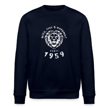 66th birthday Rocking the crowd GIT 04/1959 - Stanley/Stella ROLLER Unisex Organic Sweatshirt - navy - Front - Nik (191cm)