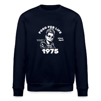 50. Geburtstag Pogo for life since 04/1975 - Stanley/Stella Unisex Bio-Sweatshirt ROLLER - Navy - Vorne - Nik (191cm)