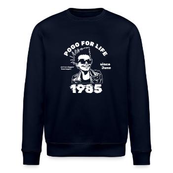 40. Birthday Pogo for life since 06/1985 - Stanley/Stella ROLLER Unisex Organic Sweatshirt - navy - Front - Nik (191cm)