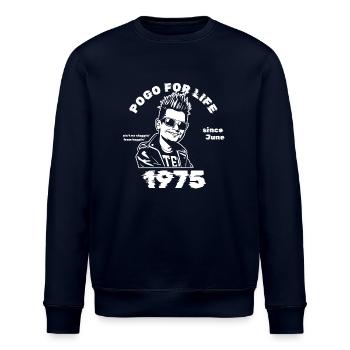 50. Geburtstag Pogo for life since 06/1975 - Stanley/Stella Unisex Bio-Sweatshirt ROLLER - Navy - Vorne - Nik (191cm)