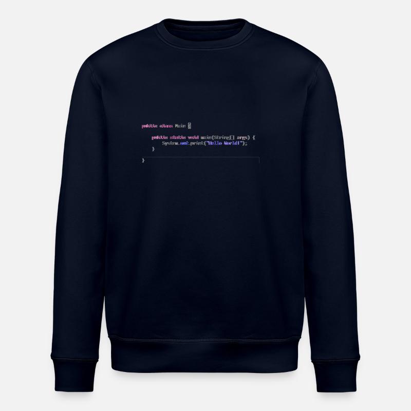 Java Hello World! Geschenkidee - Stanley/Stella Unisex Bio-Sweatshirt ROLLER - Navy