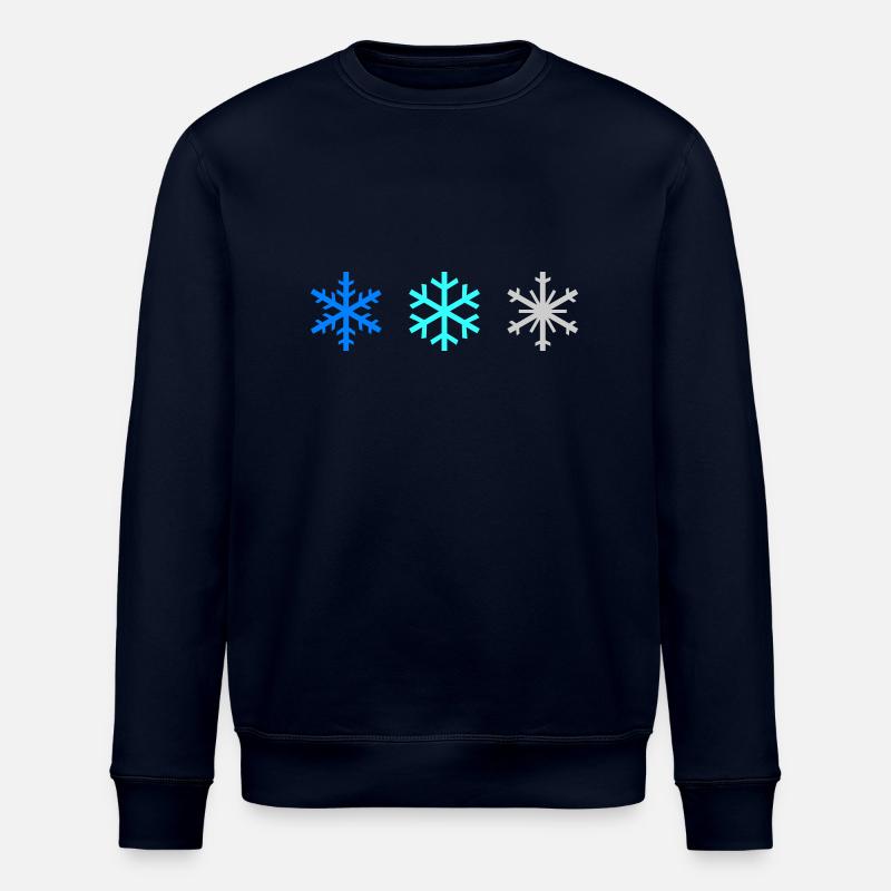 SNOWFLAKES - Stanley/Stella ROLLER Unisex Organic Sweatshirt - navy