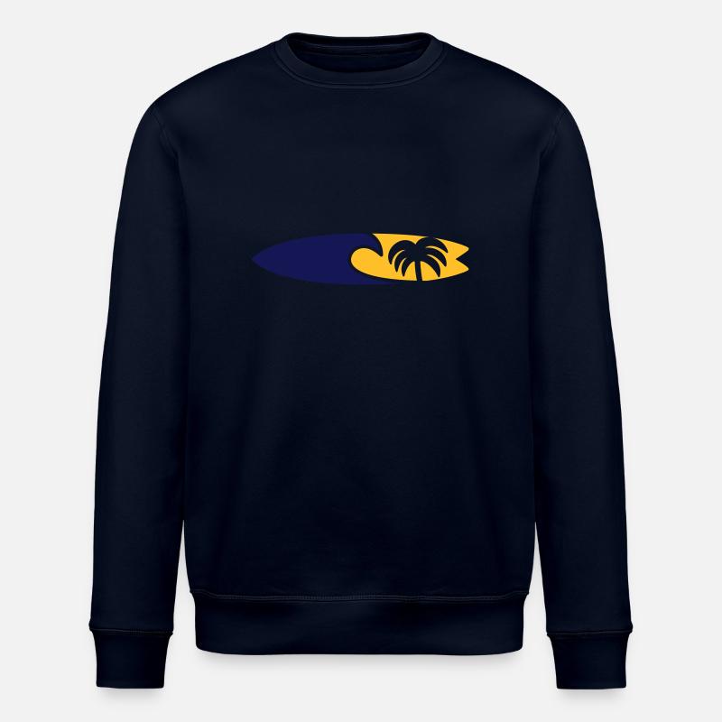 Surfboard Wave Palm Tree - Stanley/Stella ROLLER Unisex Organic Sweatshirt - navy