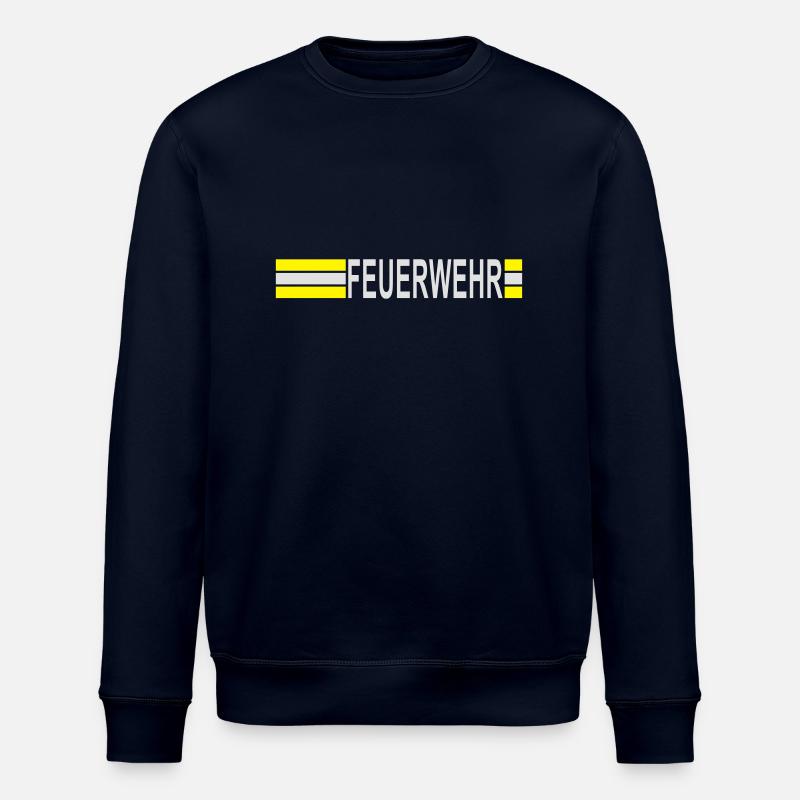 Fire Department logo stripes asymmetrically - Stanley/Stella ROLLER Unisex Organic Sweatshirt - navy
