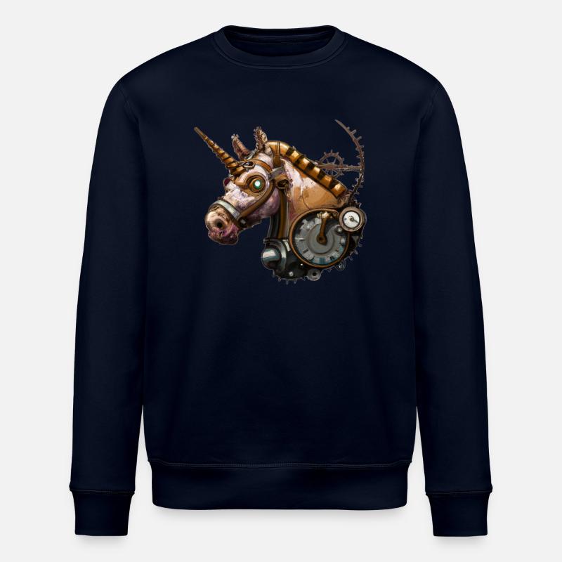 Steampunk Einhorn - Stanley/Stella Unisex Bio-Sweatshirt ROLLER - Navy