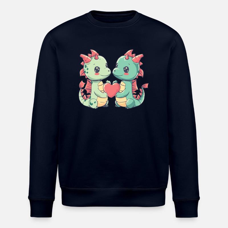 Dragon Couple Amour Saint-Valentin - Sweat bio ROLLER Stanley/Stella Unisexe - marine