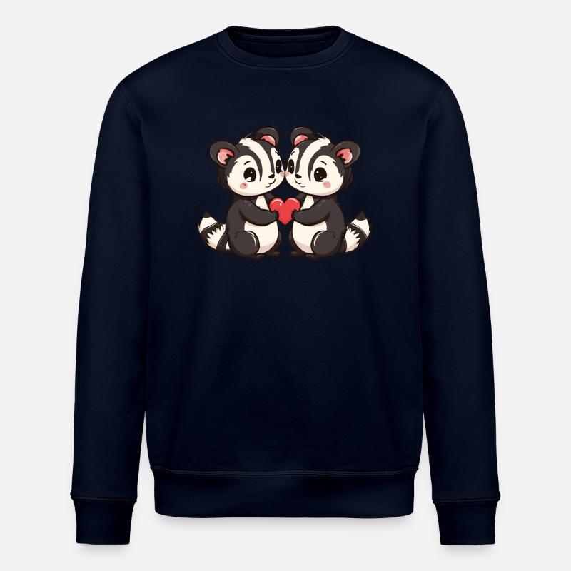 Skunk Couple Amour Saint Valentin - Sweat bio ROLLER Stanley/Stella Unisexe - marine
