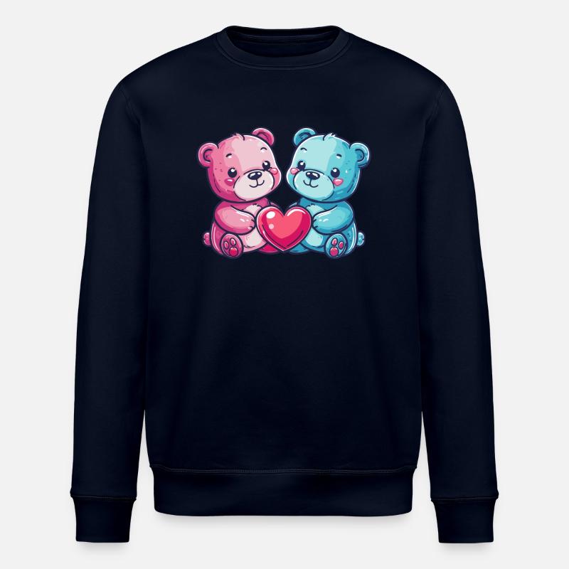 Ours Couple Amour Saint-Valentin - Sweat bio ROLLER Stanley/Stella Unisexe - marine