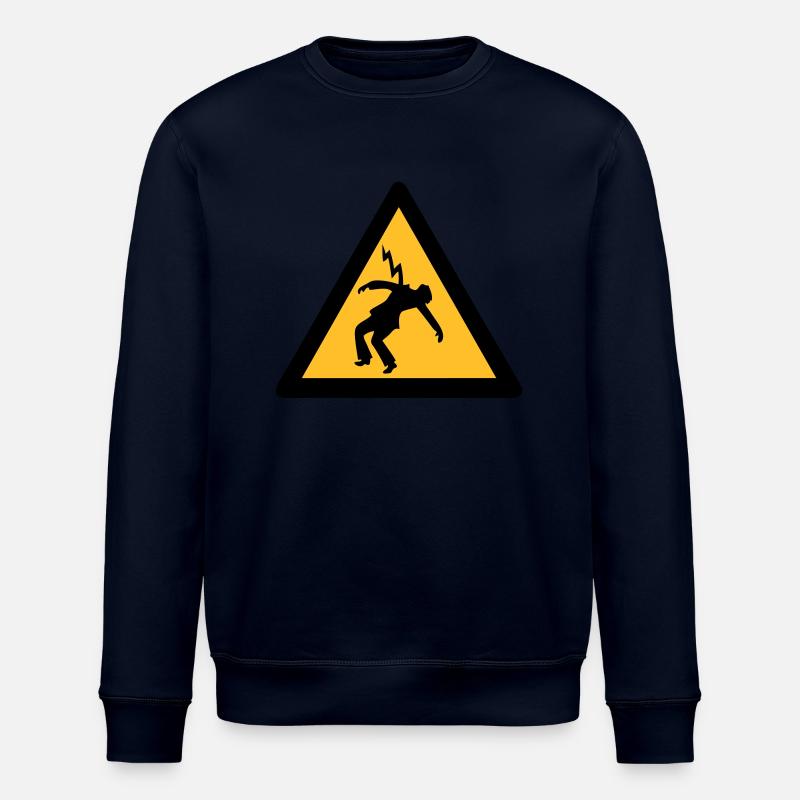 electrician lightning strike signs danger - Stanley/Stella ROLLER Unisex Organic Sweatshirt - navy