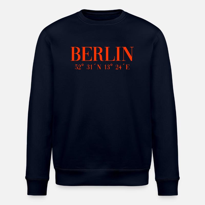 Coordonnées Berlin Allemagne - Sweat bio ROLLER Stanley/Stella Unisexe - marine