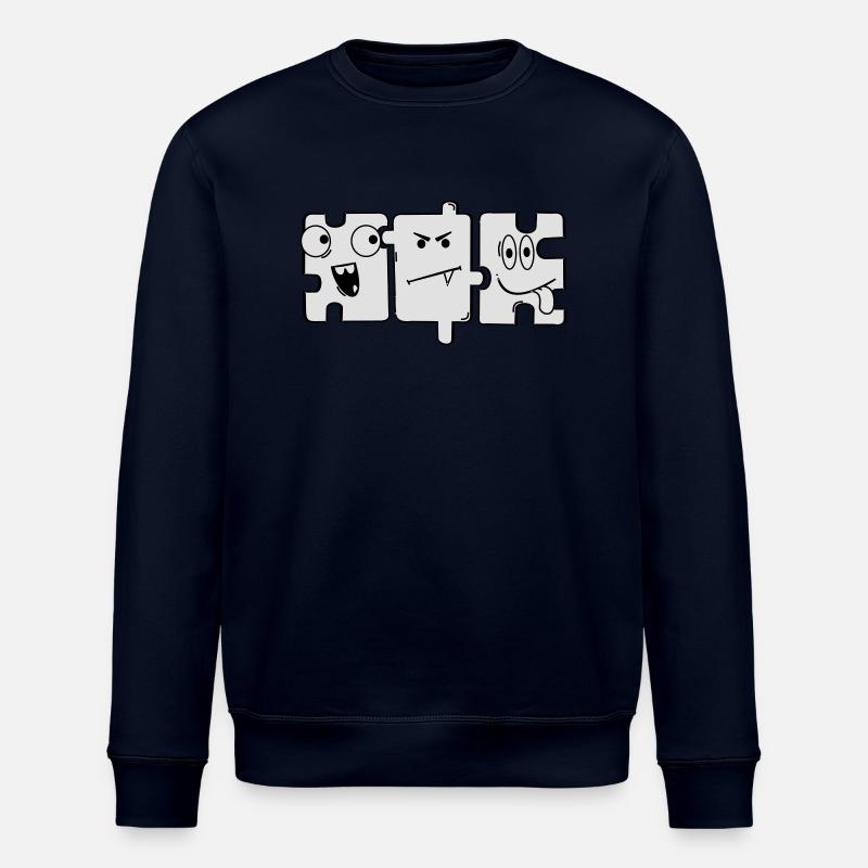 Monster Puzzle - Stanley/Stella ROLLER Unisex Organic Sweatshirt - navy